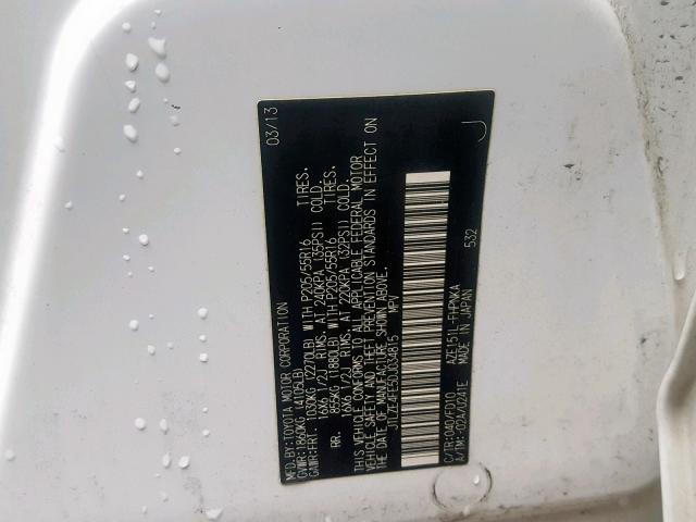 JTLZE4FE5DJ034815 - 2013 TOYOTA SCION XB 白色 照片 10