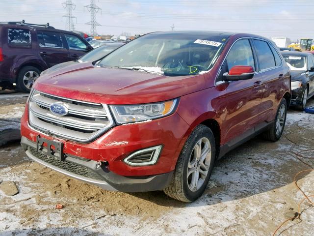 2FMPK4K93GBC50400 - 2016 FORD EDGE TITAN RED photo 2