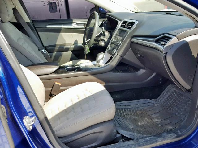 3FA6P0G70DR158763 - 2013 FORD FUSION S BLUE photo 5