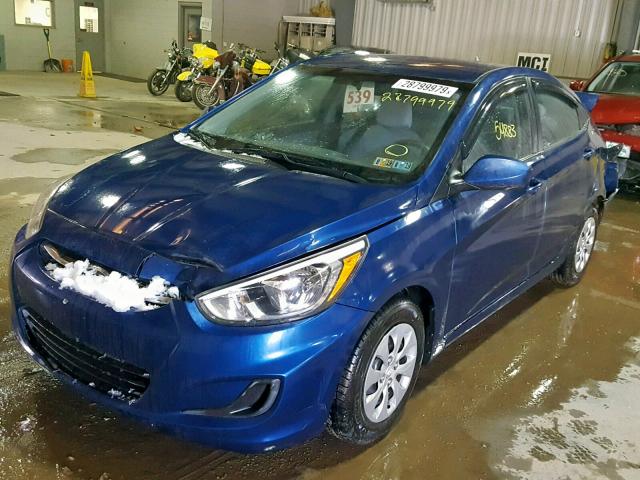 KMHCT4AE7GU122889 - 2016 HYUNDAI ACCENT SE BLUE photo 2