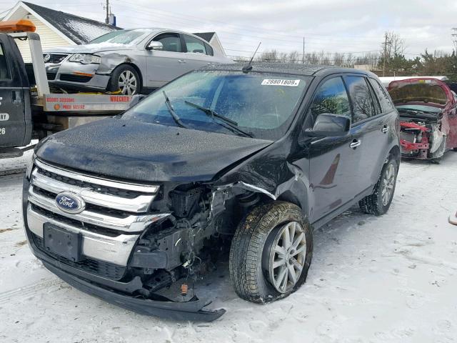 2FMDK4JC5BBA45976 - 2011 FORD EDGE SEL BLACK photo 2