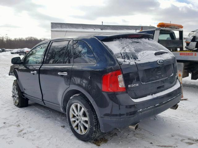 2FMDK4JC5BBA45976 - 2011 FORD EDGE SEL BLACK photo 3