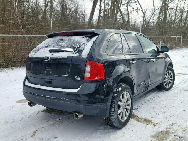 2FMDK4JC5BBA45976 - 2011 FORD EDGE SEL BLACK photo 4