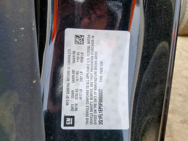 2G1FL1EP5F9800037 - 2015 CHEVROLET CAMARO ZL1 黑色 照片 10