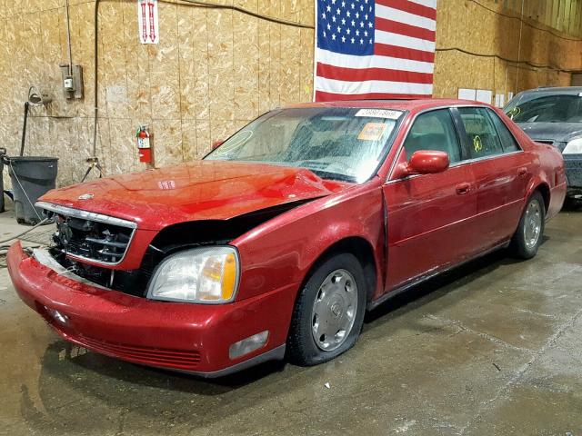 1G6KE57Y22U275354 - 2002 CADILLAC DEVILLE DH RED photo 2