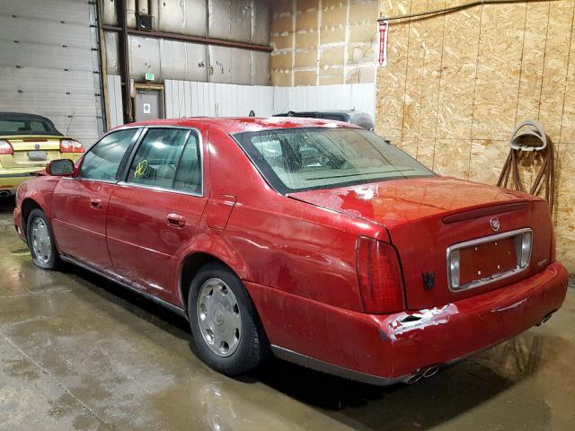 1G6KE57Y22U275354 - 2002 CADILLAC DEVILLE DH RED photo 3