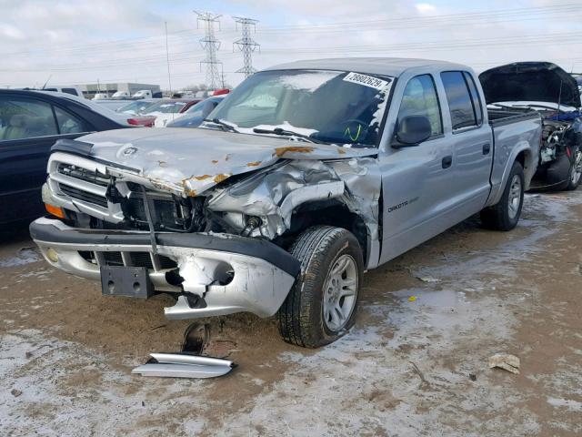 1B7HL38N42S560946 - 2002 DODGE DAKOTA QUA SILVER photo 2