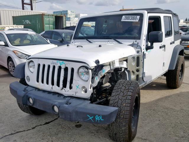 1C4BJWDG7GL334437 - 2016 JEEP WRANGLER U WHITE photo 2