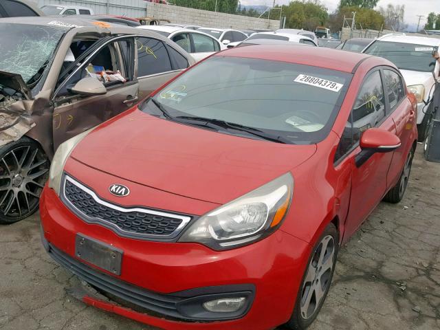 KNADN4A35D6201556 - 2013 KIA RIO EX RED photo 2