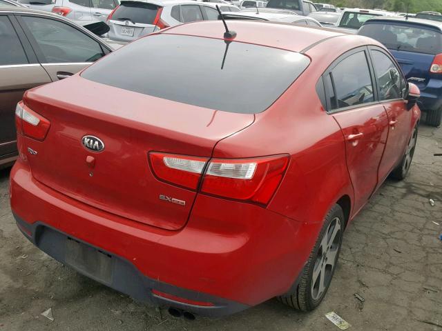 KNADN4A35D6201556 - 2013 KIA RIO EX RED photo 4