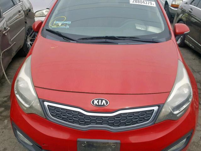 KNADN4A35D6201556 - 2013 KIA RIO EX RED photo 9