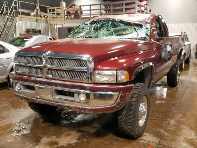 3B7KF26602M225078 - 2002 DODGE RAM 2500 BURGUNDY photo 2