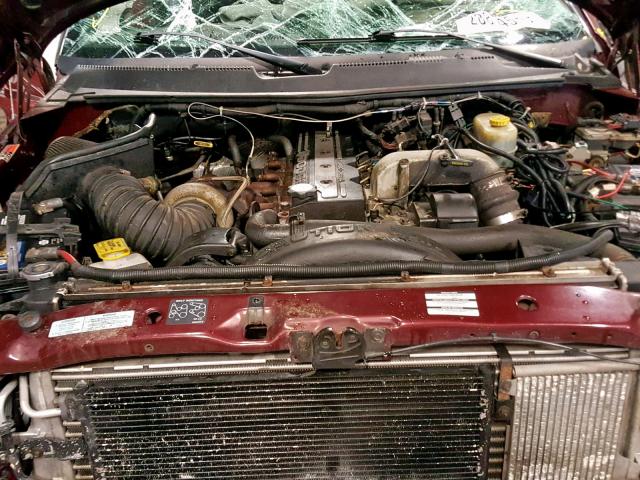 3B7KF26602M225078 - 2002 DODGE RAM 2500 BURGUNDY photo 7