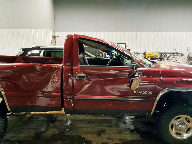 3B7KF26602M225078 - 2002 DODGE RAM 2500 BURGUNDY photo 9