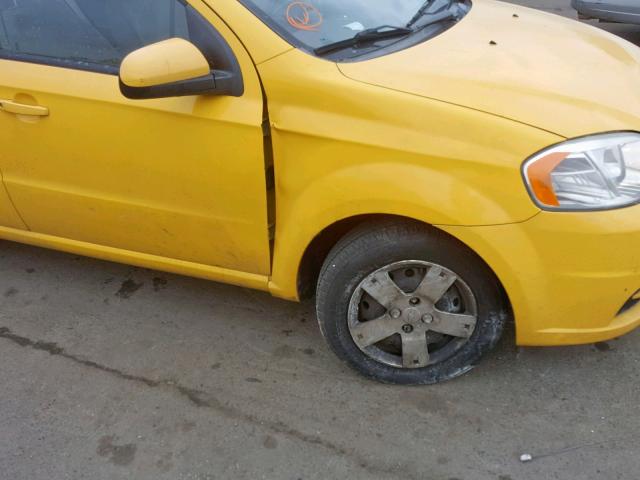 KL1TD5DE8BB128375 - 2011 CHEVROLET AVEO LS YELLOW photo 9