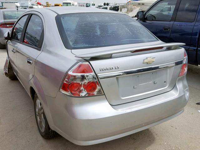 KL1TG56E59B307603 - 2009 CHEVROLET AVEO LT SILVER photo 3