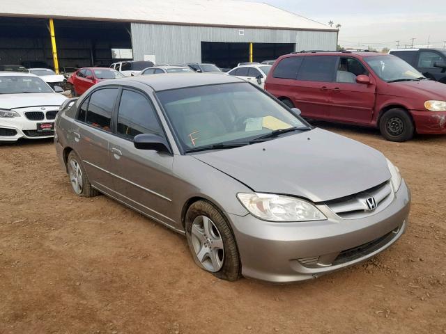 2HGES155X5H624533 - 2005 HONDA CIVIC LX GRAY photo 1