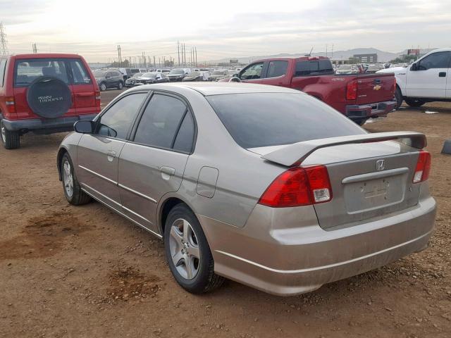 2HGES155X5H624533 - 2005 HONDA CIVIC LX GRAY photo 3