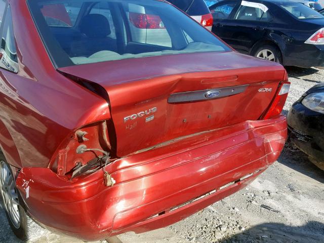 1FAFP34N25W110331 - 2005 FORD FOCUS ZX4 RED photo 9