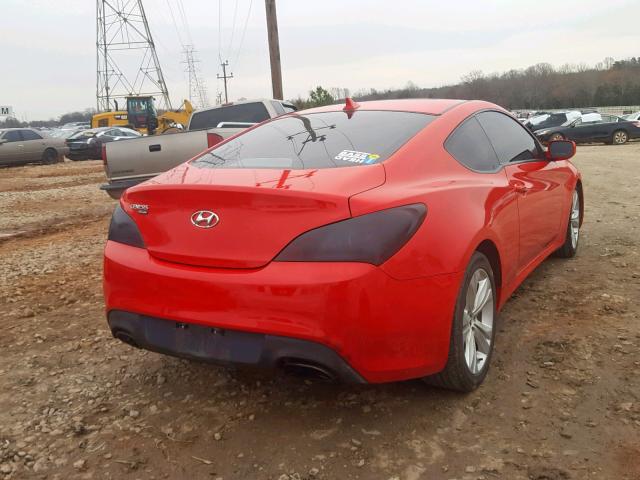 KMHHT6KD8AU005143 - 2010 HYUNDAI GENESIS CO RED photo 4