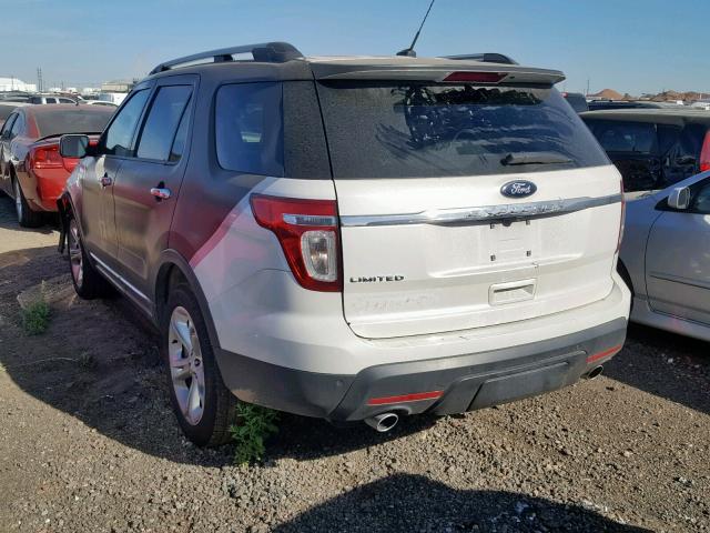 1FM5K7F84FGB31756 - 2015 FORD EXPLORER L WHITE photo 3