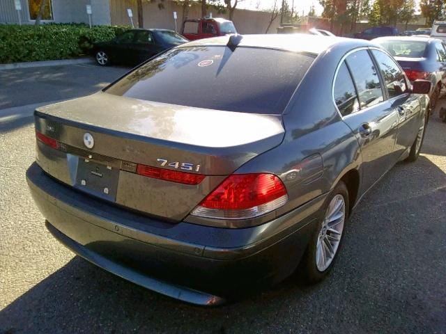 WBAGL63544DP73873 - 2004 BMW 745 I GRAY photo 4