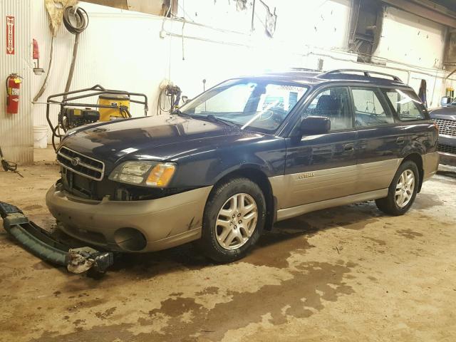 4S3BH675627662150 - 2002 SUBARU LEGACY OUT BLUE photo 2