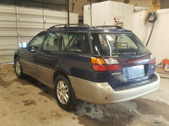 4S3BH675627662150 - 2002 SUBARU LEGACY OUT BLUE photo 3