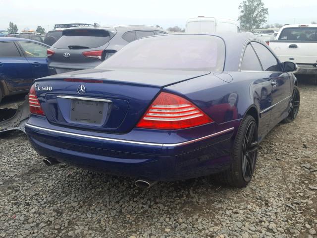 WDBPJ75JX4A041482 - 2004 MERCEDES-BENZ CL 500 BLUE photo 4