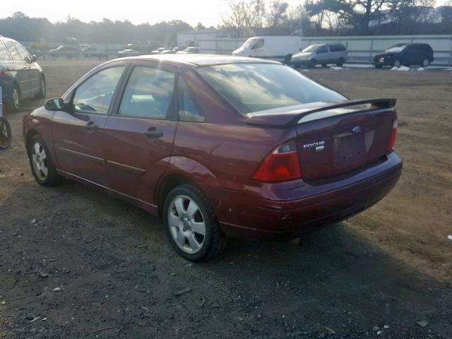 1FAHP34N87W234292 - 2007 FORD FOCUS ZX4 BURGUNDY photo 3