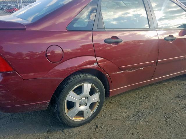 1FAHP34N87W234292 - 2007 FORD FOCUS ZX4 BURGUNDY photo 9