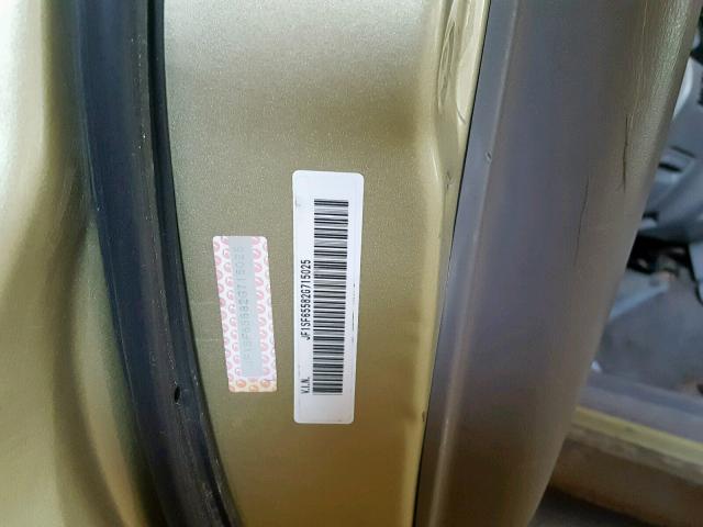 JF1SF65582G715025 - 2002 SUBARU FORESTER S ოქროსფერი ფოტო 10