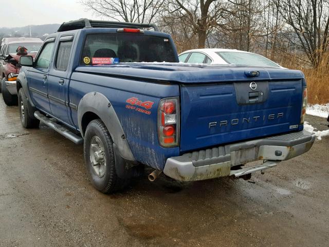 1N6ED29Y02C311229 - 2002 NISSAN FRONTIER C BLUE photo 3