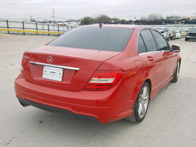 WDDGF4HB9DR285041 - 2013 MERCEDES-BENZ C 250 RED photo 4