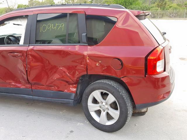 1C4NJCBA6CD692403 - 2012 JEEP COMPASS SP BURGUNDY photo 9