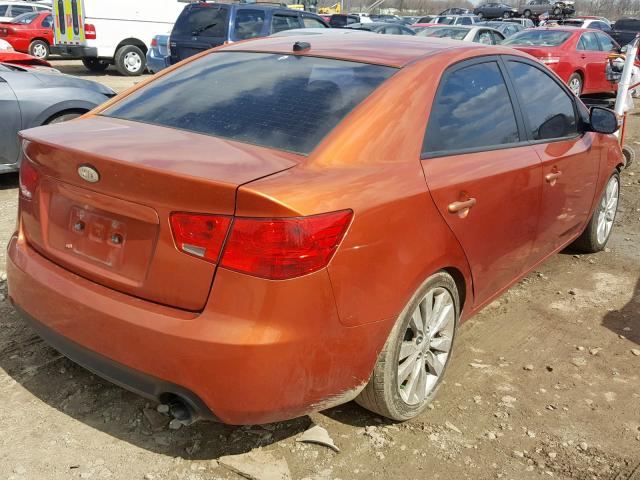 KNAFW4A31A5165890 - 2010 KIA FORTE SX ORANGE photo 4