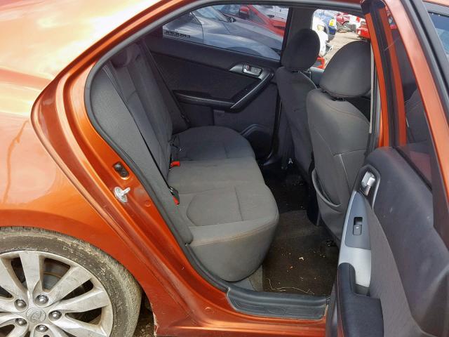 KNAFW4A31A5165890 - 2010 KIA FORTE SX ORANGE photo 6