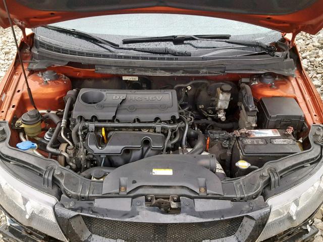 KNAFW4A31A5165890 - 2010 KIA FORTE SX ORANGE photo 7