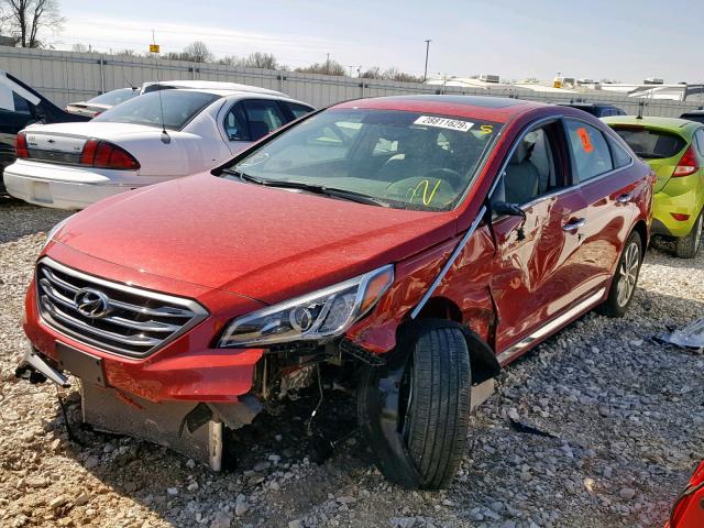 5NPE34AFXHH484782 - 2017 HYUNDAI SONATA SPO RED photo 2