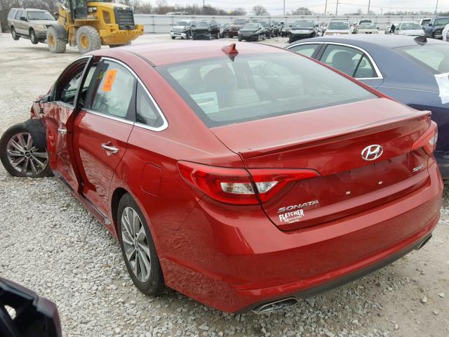 5NPE34AFXHH484782 - 2017 HYUNDAI SONATA SPO RED photo 3