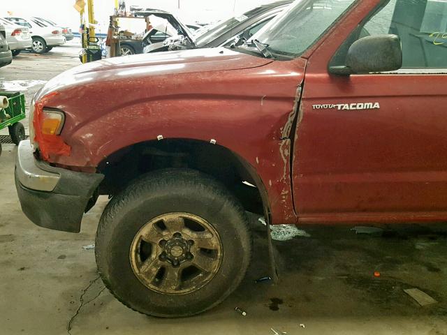 4TAPM62NXXZ507682 - 1999 TOYOTA TACOMA BURGUNDY photo 9