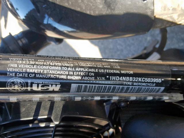 1HD4NBB32KC503955 - 2019 HARLEY-DAVIDSON XG750 BLACK photo 10