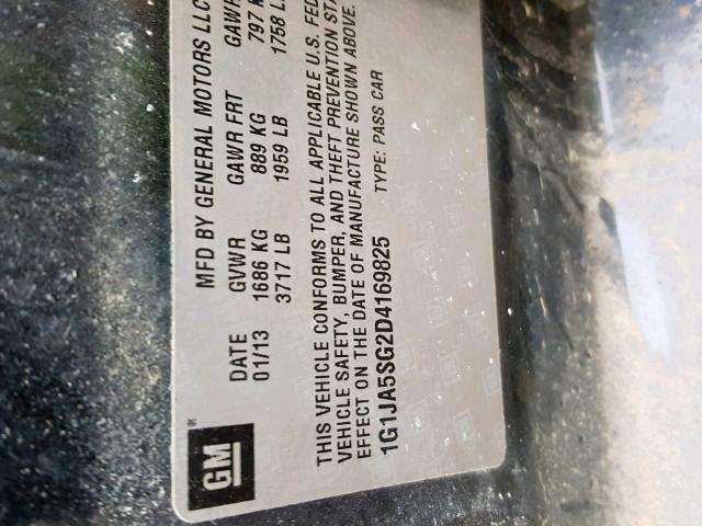 1G1JA5SG2D4169825 - 2013 CHEVROLET SONIC LS 灰色 照片 10