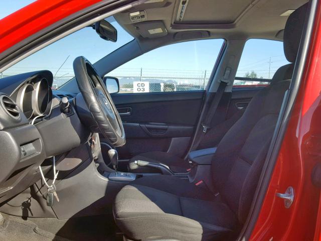 JM1BK123971764269 - 2007 MAZDA 3 S RED photo 5