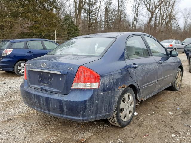 KNAFE121185500753 - 2008 KIA SPECTRA EX BLUE photo 4