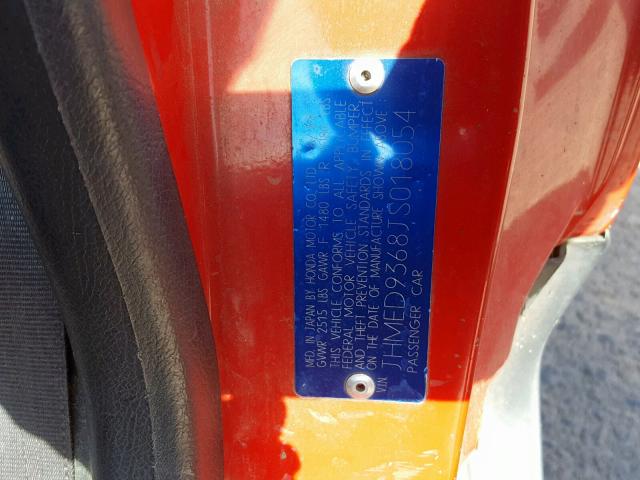 JHMED9368JS018054 - 1988 HONDA CIVIC 1500 RED photo 10