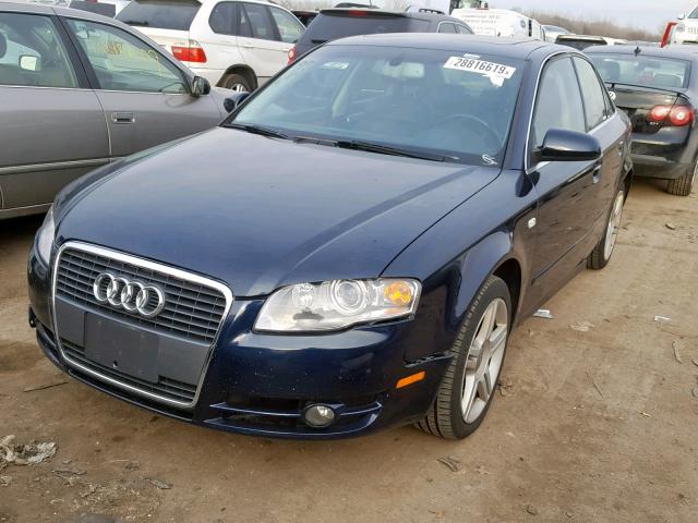 WAUDF78E37A279244 - 2007 AUDI A4 2.0T QU BLUE photo 2