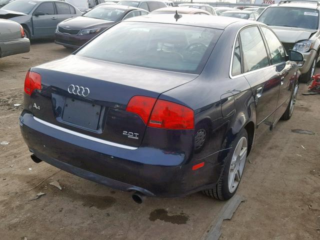 WAUDF78E37A279244 - 2007 AUDI A4 2.0T QU BLUE photo 4