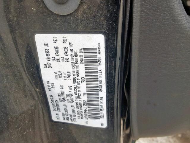 1D7HA18N64J165062 - 2004 DODGE RAM 1500 S BLACK photo 10