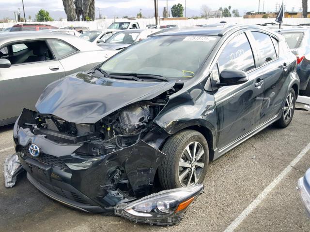 JTDKDTB34J1606757 - 2018 TOYOTA PRIUS C BLACK photo 2